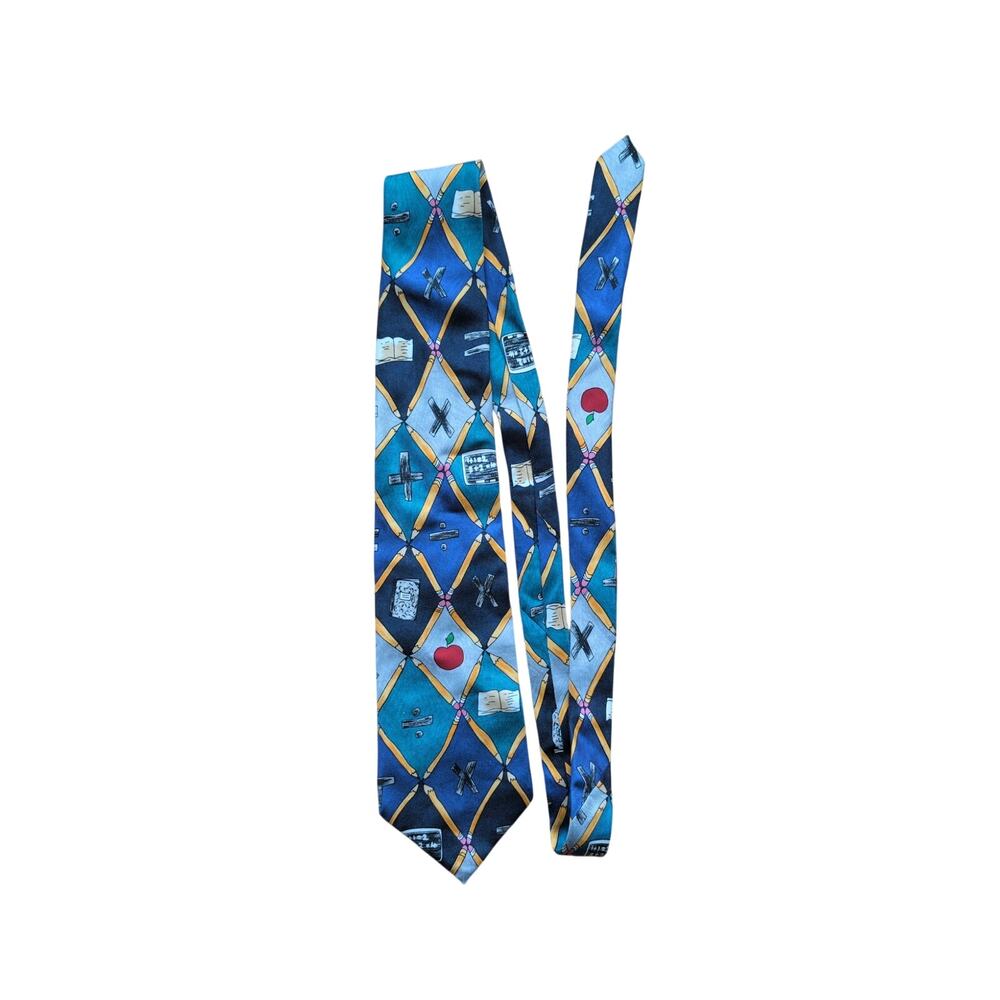 Vintage Collector Save the Children Silk Tie "School Supplies"